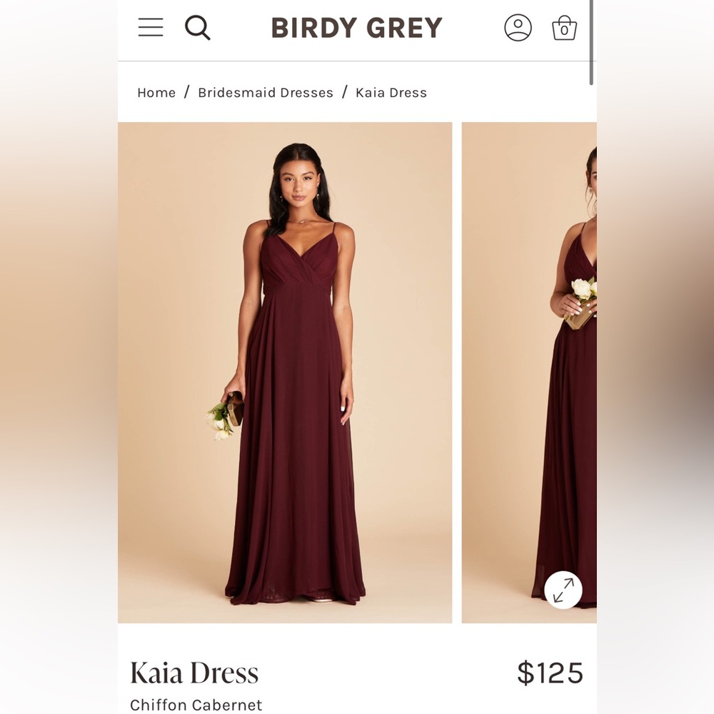 Birdy Grey Cabernet Chiffon Gown